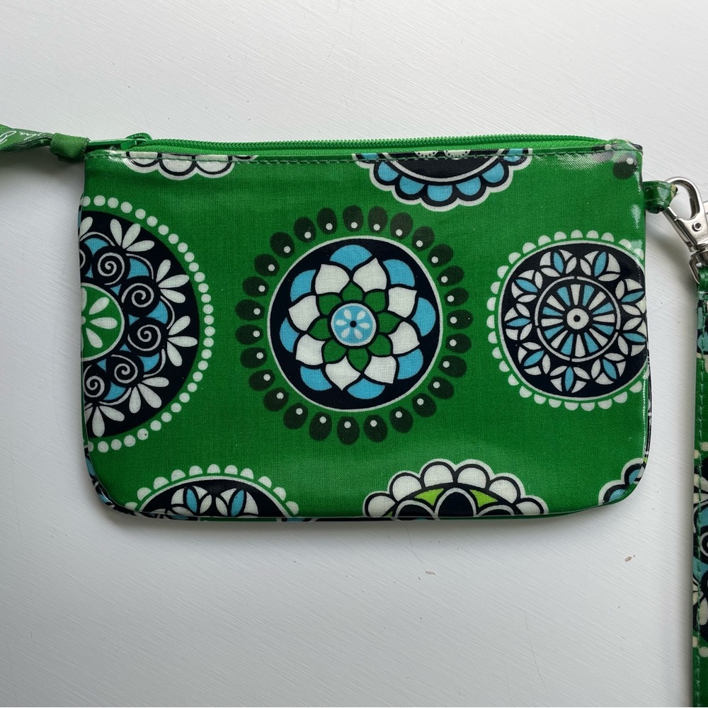 Vera Bradley Green & Blue Wristlet - Picture 2 of 5